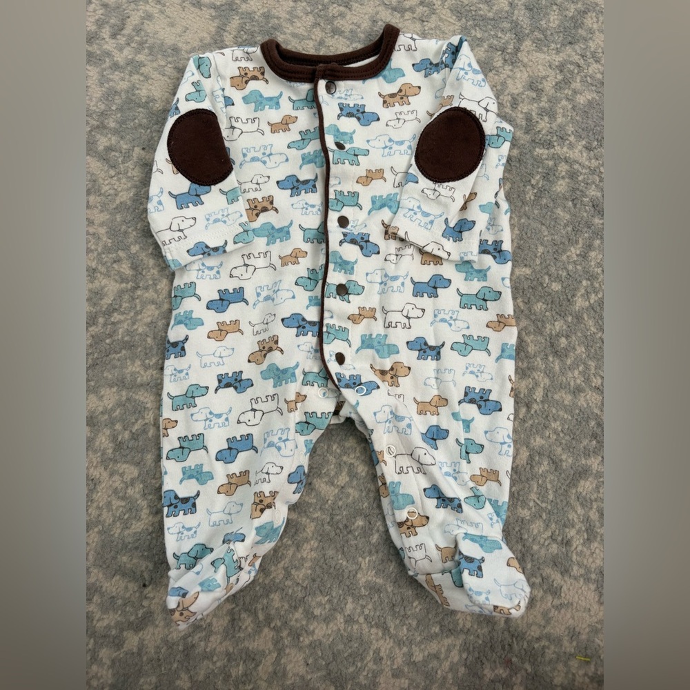 Little Me Blue and Brown Elephant Footie